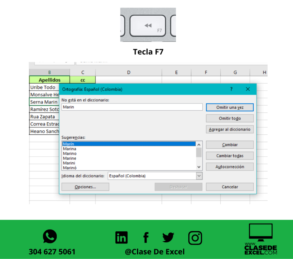 tecla f7