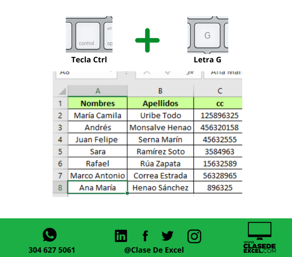 12 comandos en excel