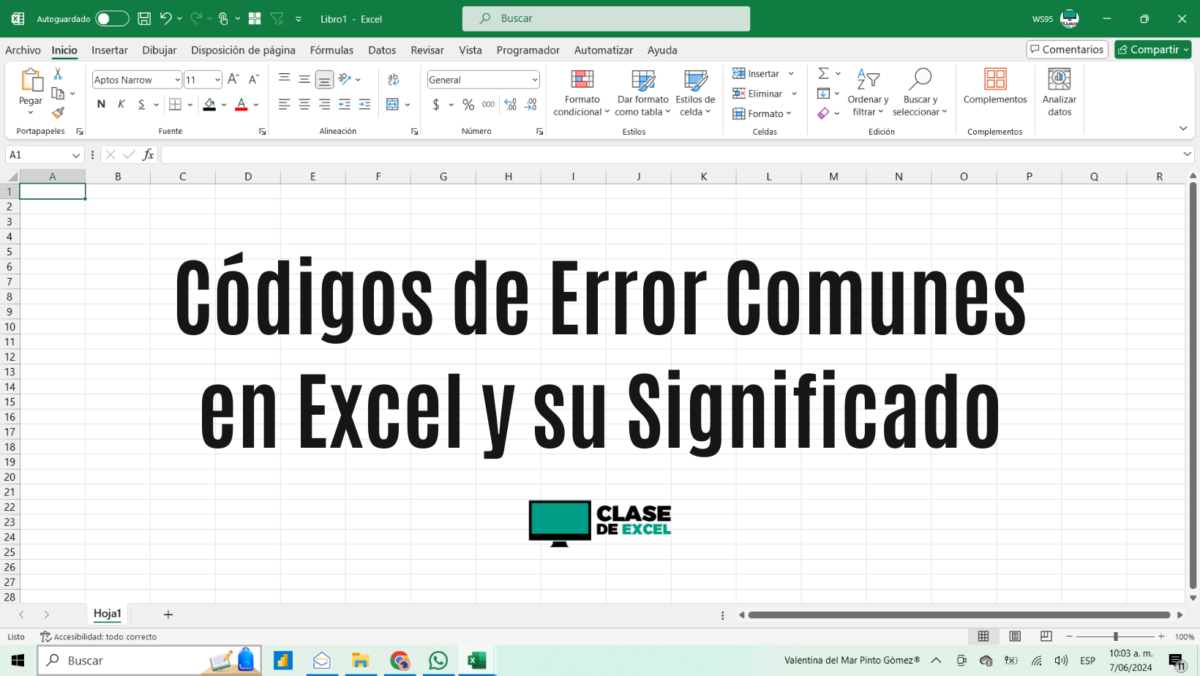 Códigos de Error Comunes en Excel y su Significado