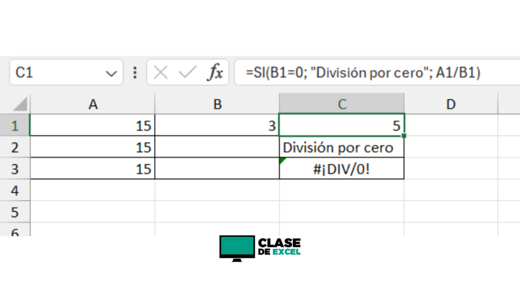 Códigos de error #¡DIV/0! 